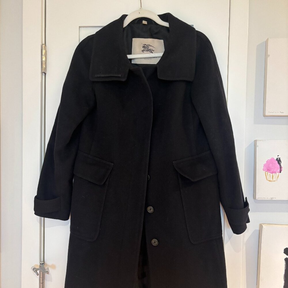 Burberry London Black Wool Peacoat
